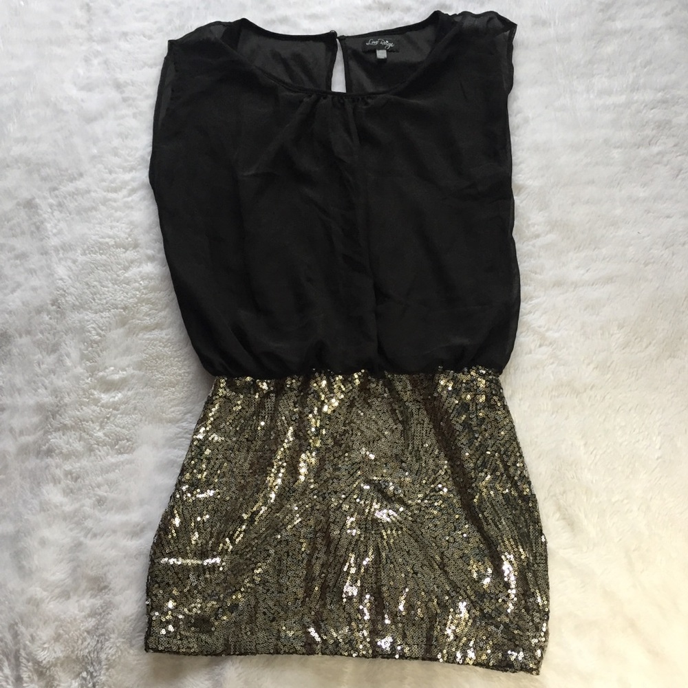 Black Top Sequined Skirt Party Dress